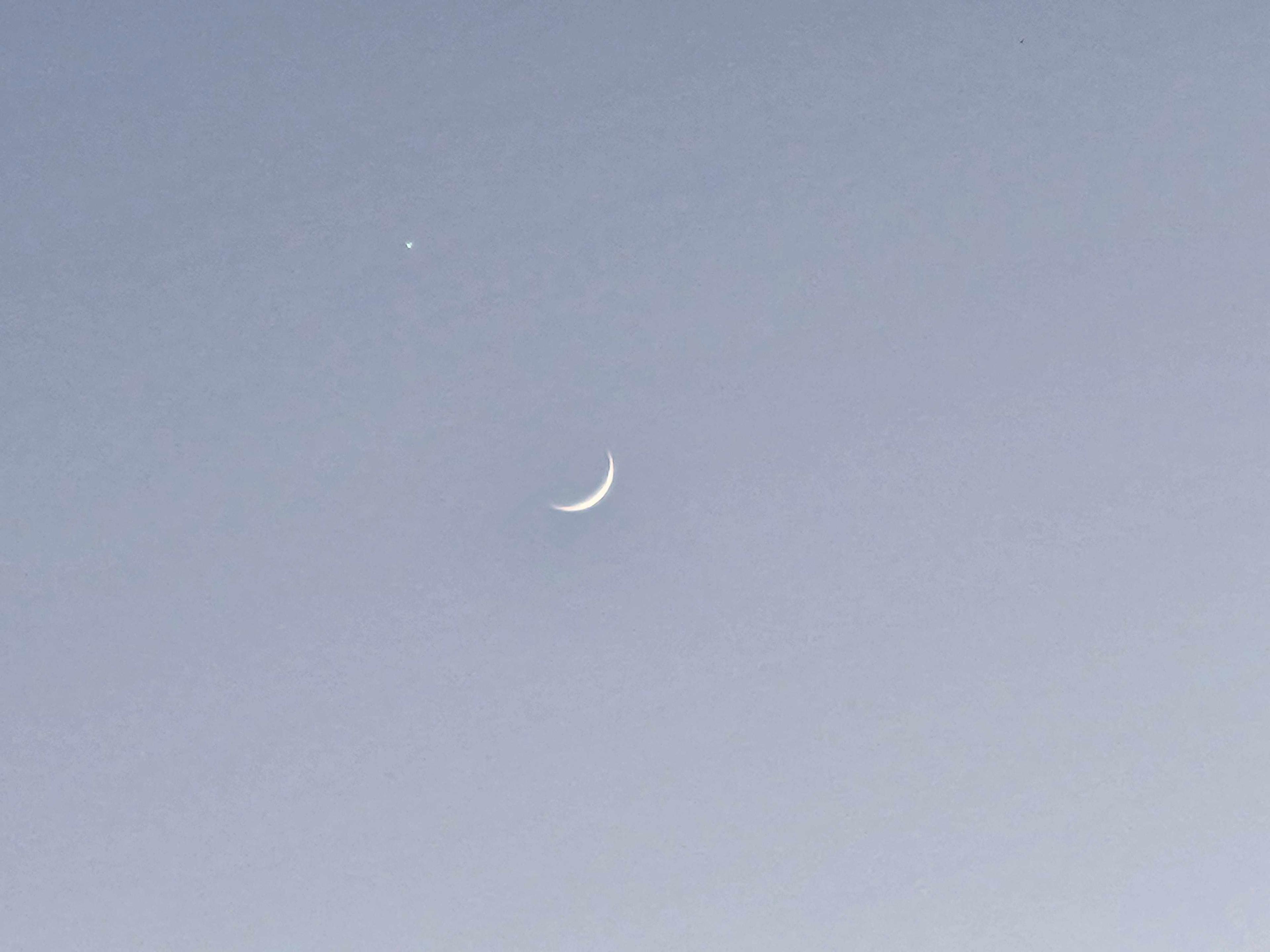 The Moon over Mqabba, Malta — waxing crescent, Lunar Day 4