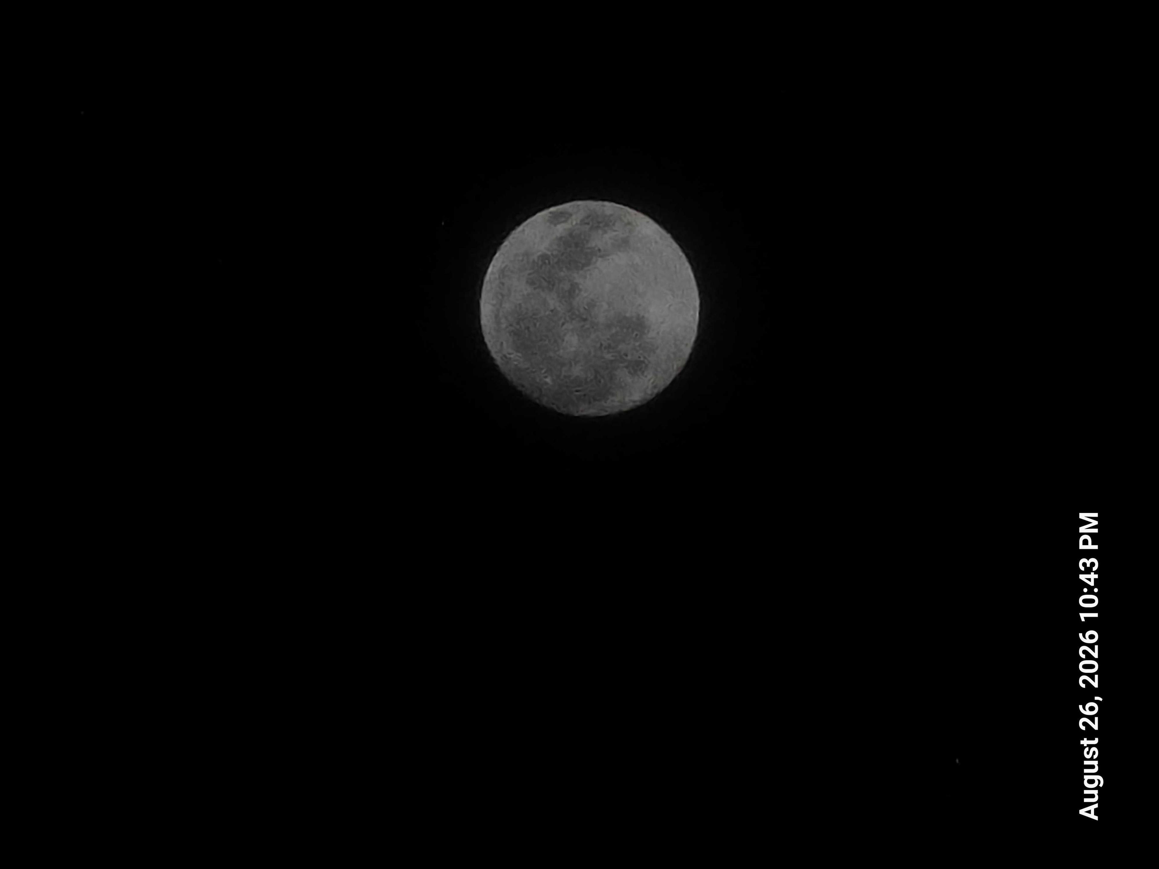 The Moon over Saratoga Springs, United States — full moon, Lunar Day 15